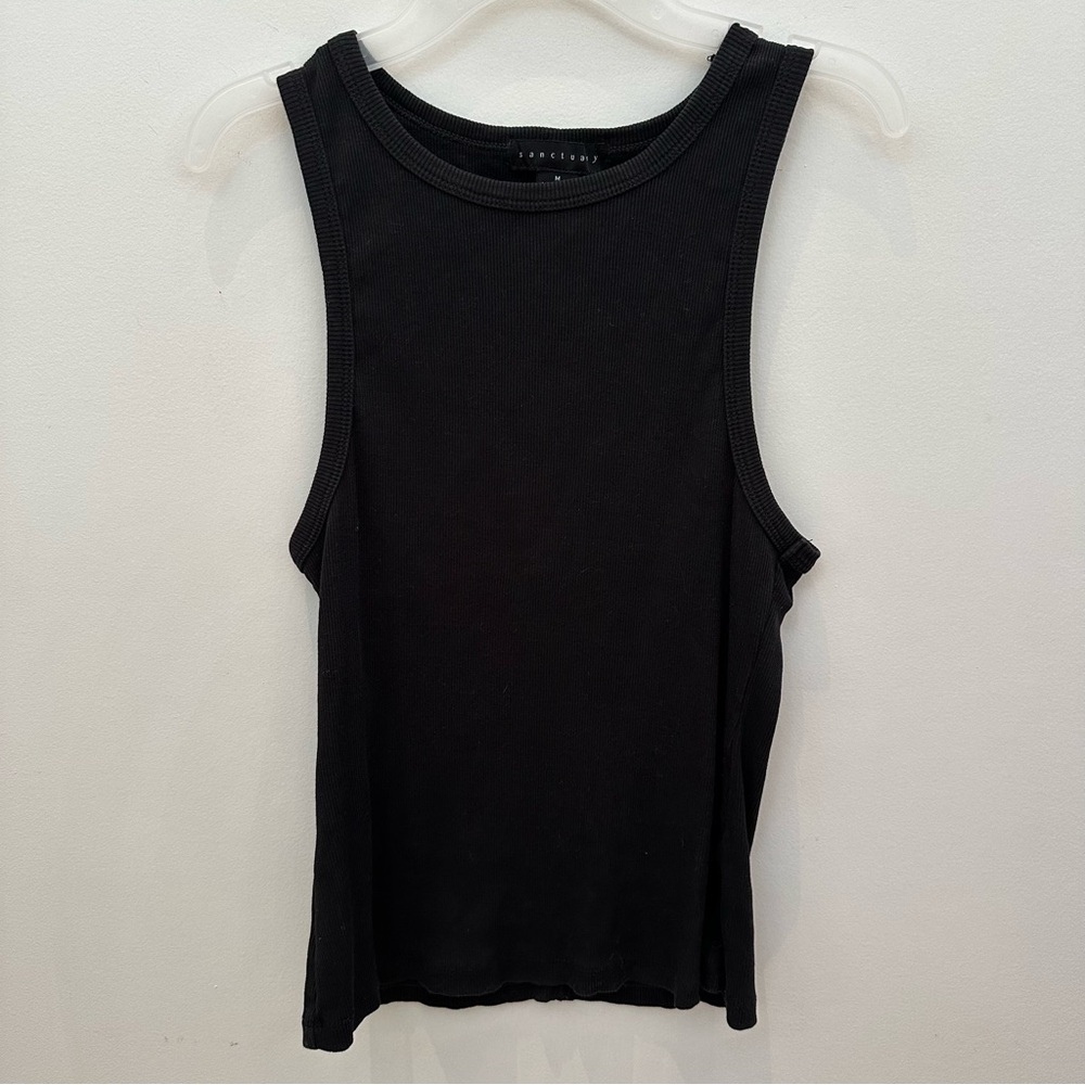 Sanctuary Black Ribbed Tank